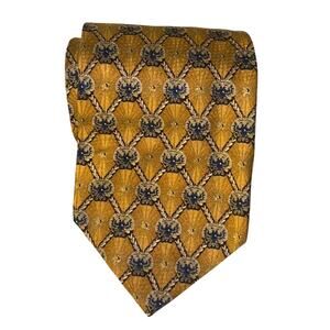 Vintage FC Forbes Collection Hand Made 100% Silk Tie Yellow Gold Necktie